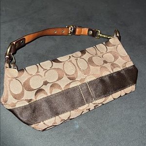 Brown small Coach purse clutch handbag